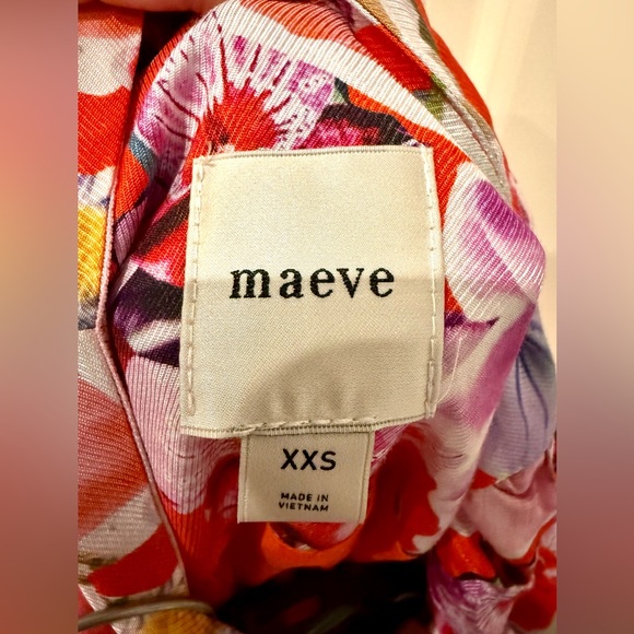 NWOT Anthropologie x Maeve Floral tie neck mini dress with bow detail, XXS. - Picture 3 of 3